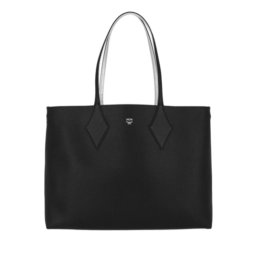 MCM Leather Reversible Shopping Bag Medium Black Shopping Bag