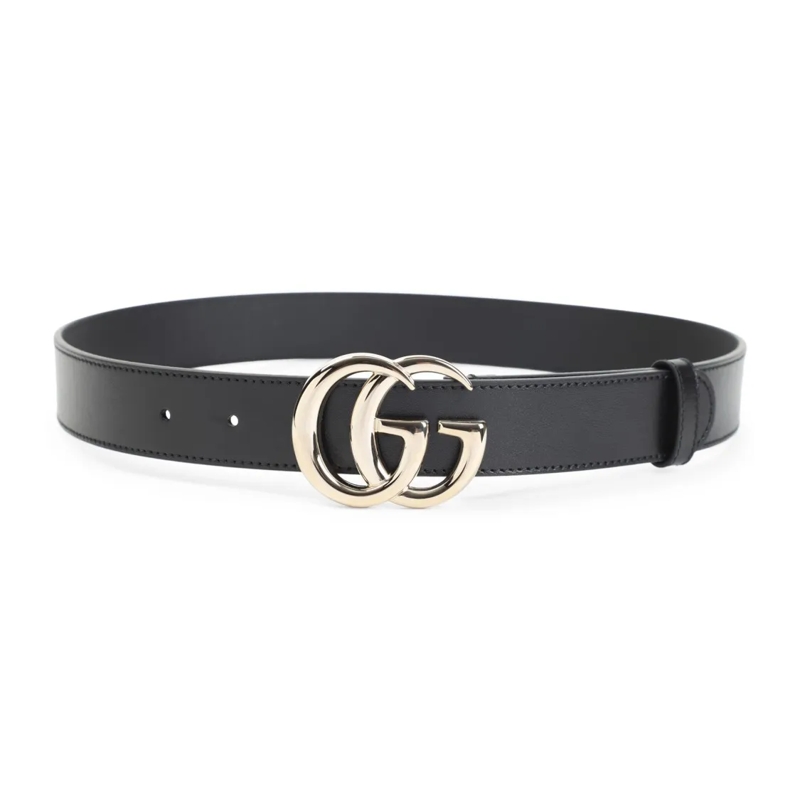 Gucci Riem Calf Leather Belt With Polished Double-G Buckle Black