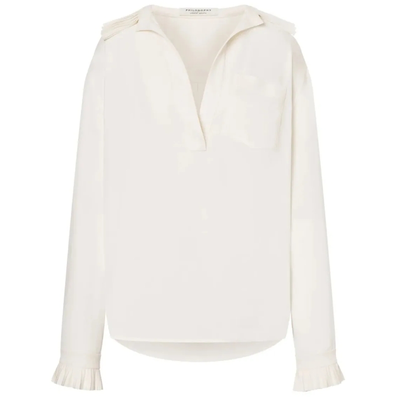 Philosophy Di Lorenzo Serafini Hemd Tailored Button-Down Camicia With Pointed Collar White