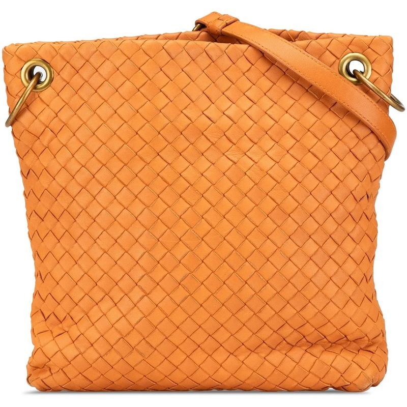 Bottega Veneta Schultertasche Leather Intrecciato Crossbody orange