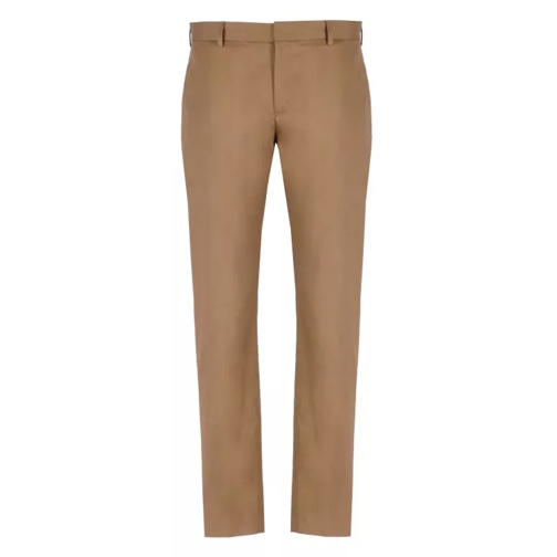 Pt Torino Brown Cotton Tailored Trousers Brown 