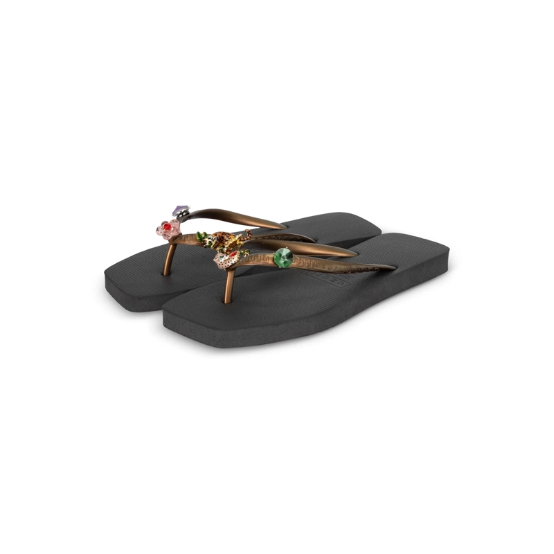 UZURII Flip Flops flip flop Flore Square Grande schwarz(Image 8)