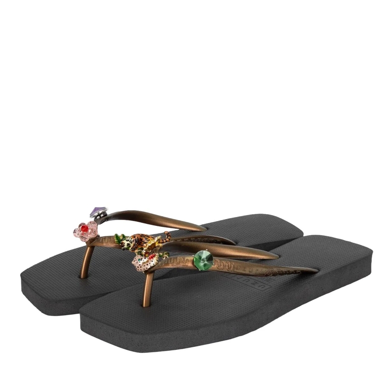 UZURII Flip Flops flip flop Flore Square Grande schwarz(Image 3)