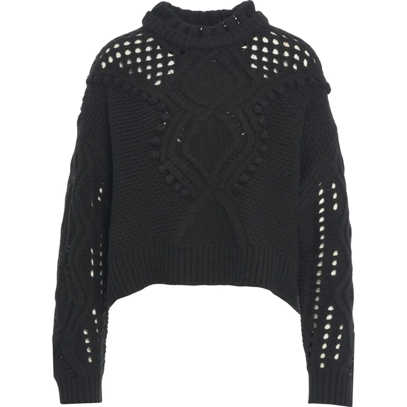 LIU JO  Sweater with cable knit pattern schwarz
