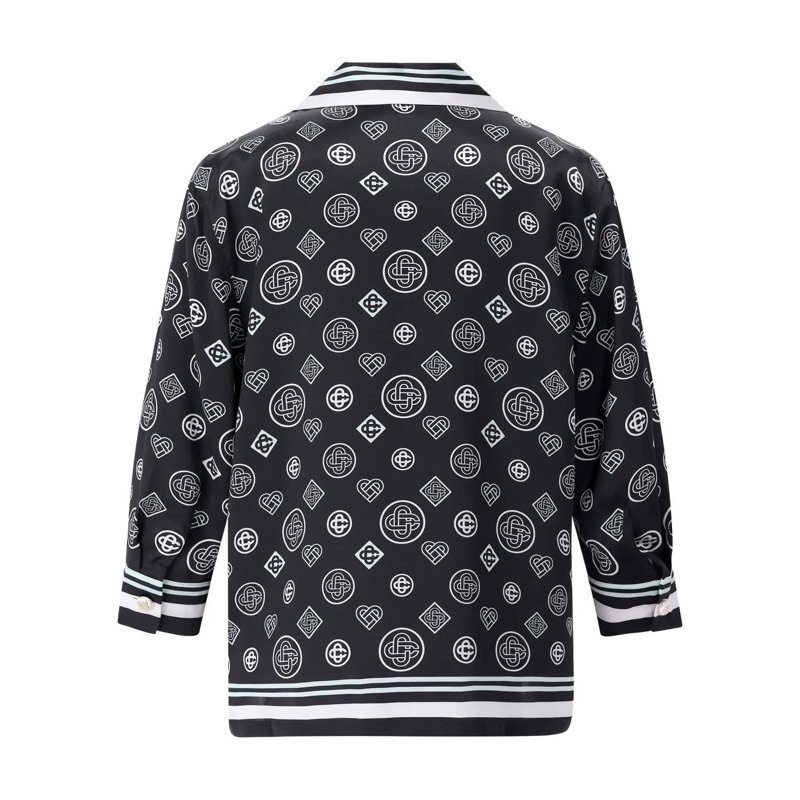 Casablanca Bluse Hemdbluse aus Seide Schwarz(Image 3)