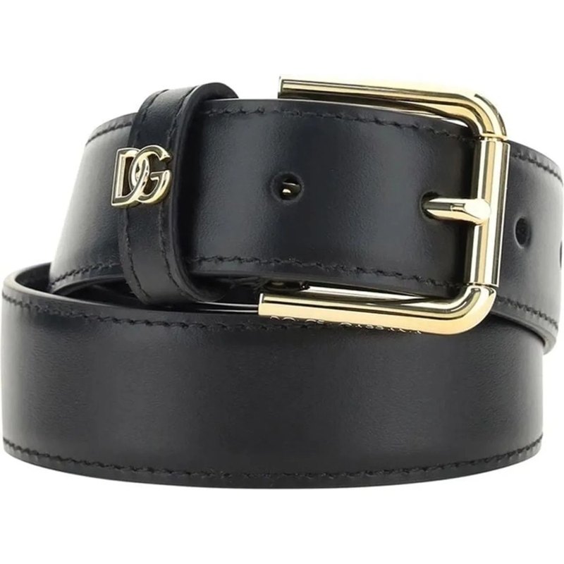 Dolce&Gabbana Riem Leather Logo Belt Black