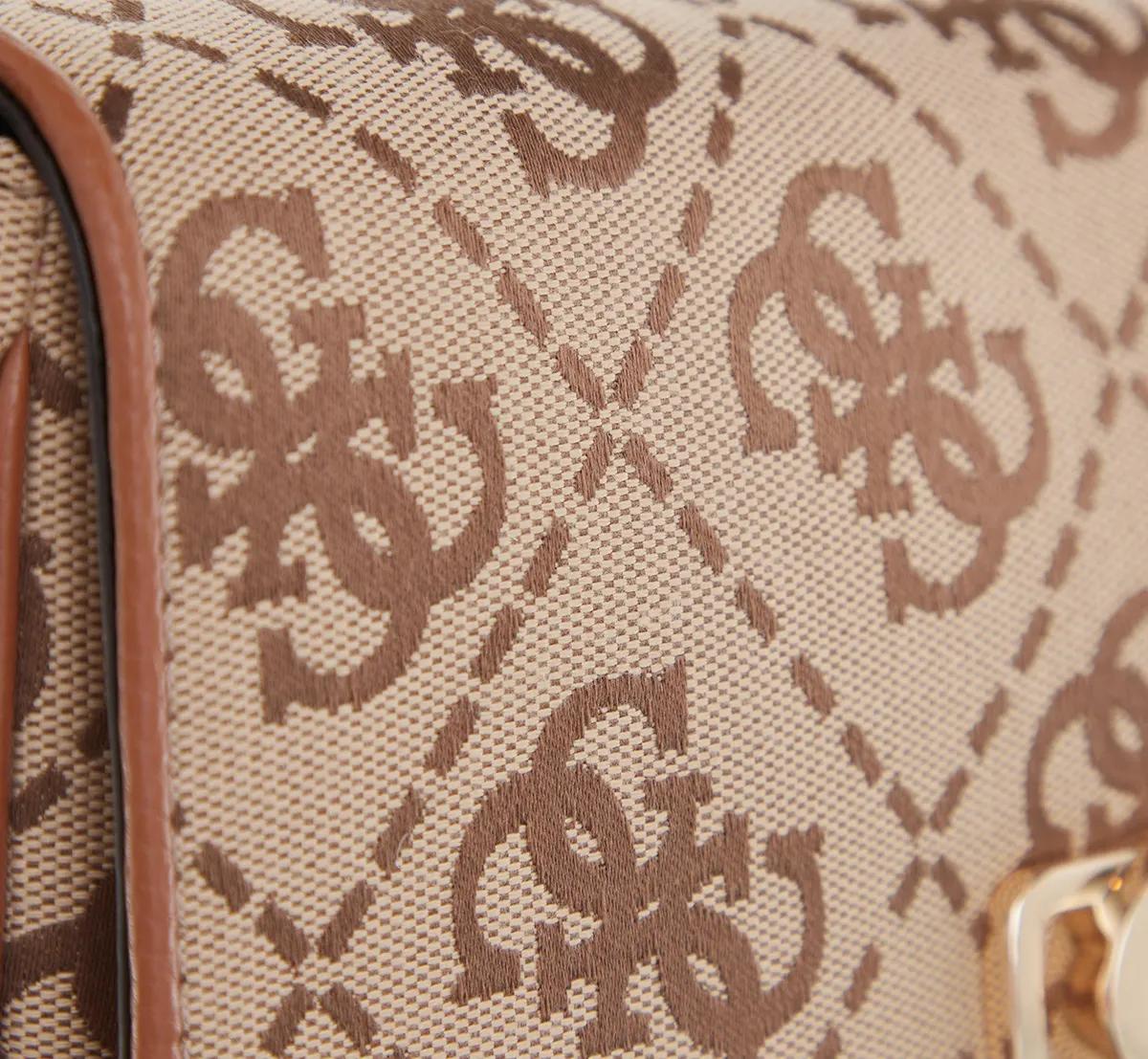 Guess Stijlvolle Schoudertas met Clip-sluiting Beige Dames