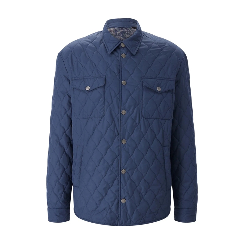 Etro Veste de transition Leichte Steppjacke blau