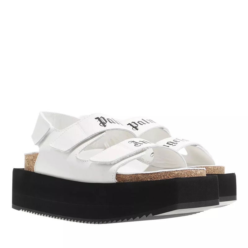 Palm Angels Sandals Platform Birk White Black