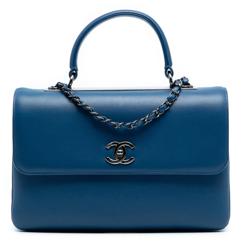 Chanel Schultertasche Medium Lambskin Trendy CC Top Handle Bag blau