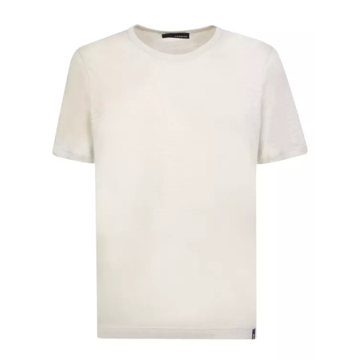 Lardini Cream Linen T-Shirt Neutrals T-tröjor