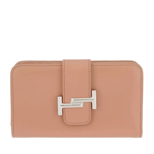 Tod's Leather Wallet Peach Flap Wallet