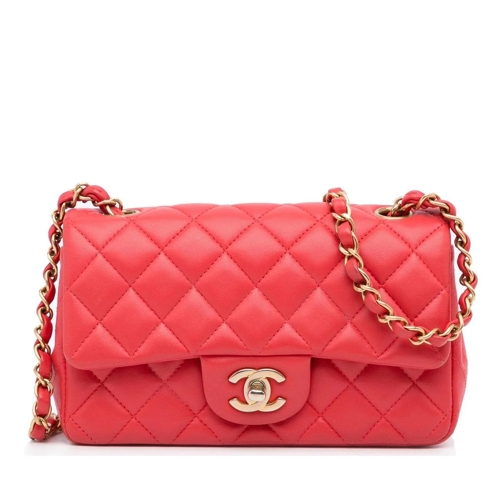 Chanel Sac à bandoulière 2019 Mini Rectangular Classic Lambskin Single Flap rot (Image 2)