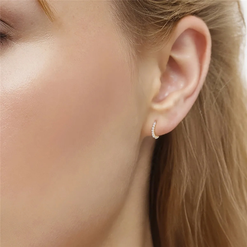 Glanzstücke München Ohrhänger Sterling Silber Perlen-Creolen Perle (synth.) weiss(Image 2)