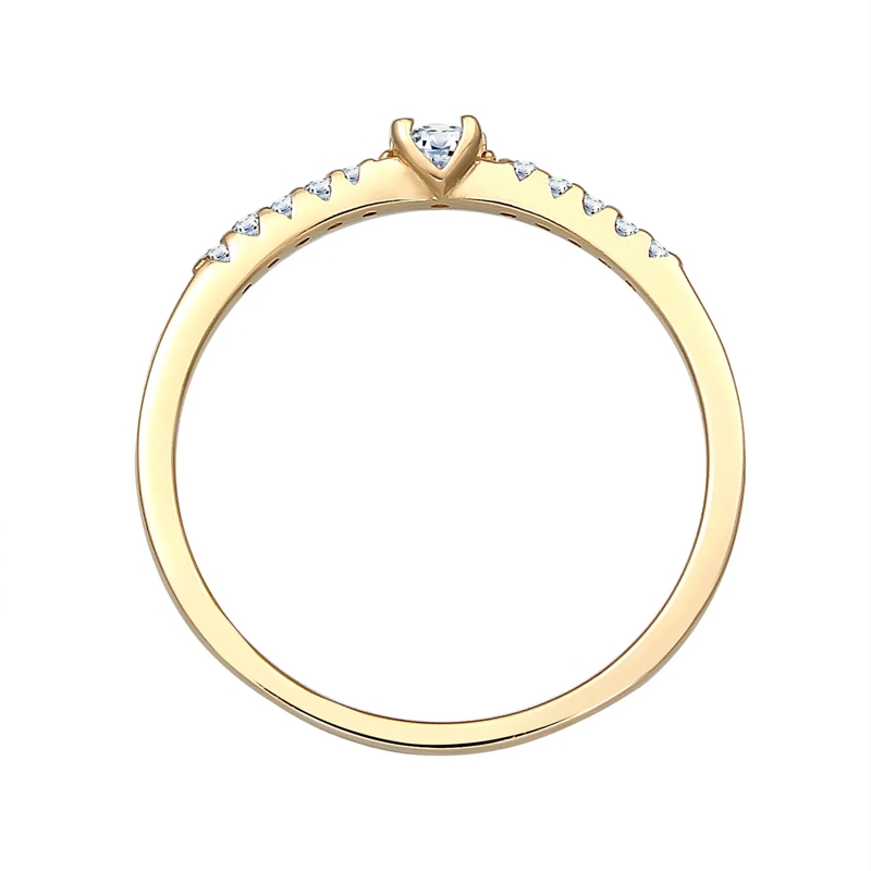 Elli Diamantring Ring Geo Microsetting Diamant (0.11 ct.) 585 Gelbg gold(Image 3)