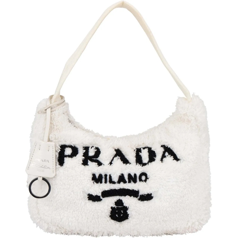 Prada Sac à bandoulière Prada White Terry Re- Edition Handbag weiß