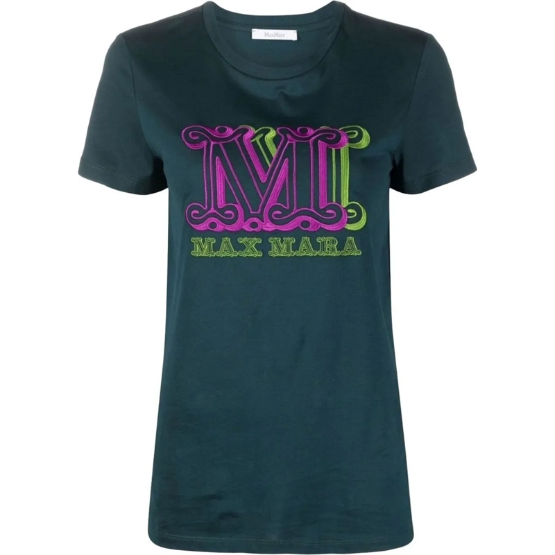 Max Mara T-Shirt T-shirt verde con monogramma M grün