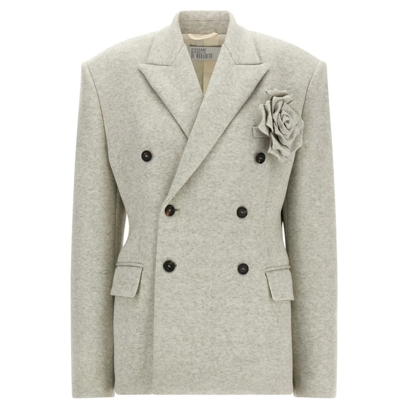 Giuseppe Di Morabito Blazer Double-Breasted Oversized Blazer With Removable Ro Neutrals