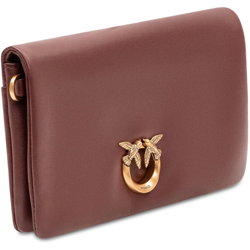 Pinko Schultertasche Borsa a Spalla Click Soft con Patta e Logo braun(Image 3)