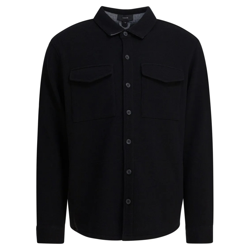 Vince  Cotton Overshirt Jacket Black