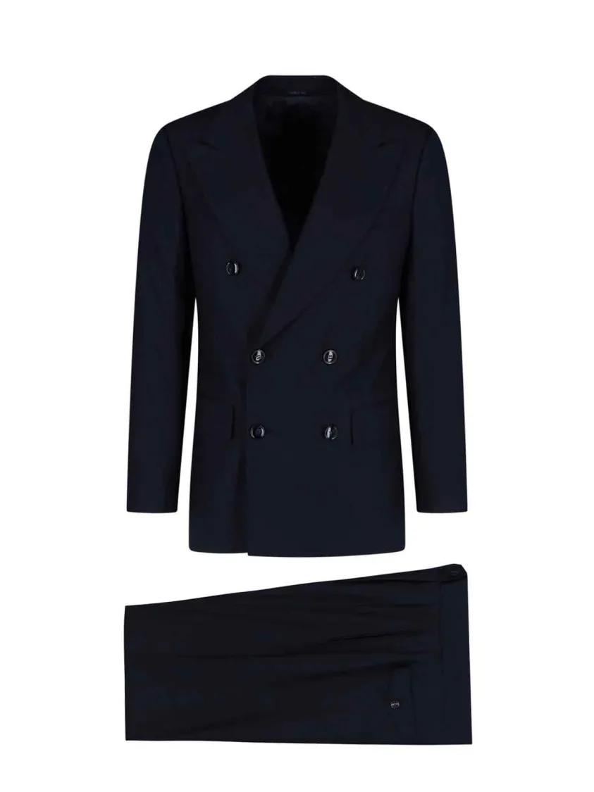 Thumbnail - Giorgio Armani - Double-Breasted Suit – Navy - Größe 52 - blau