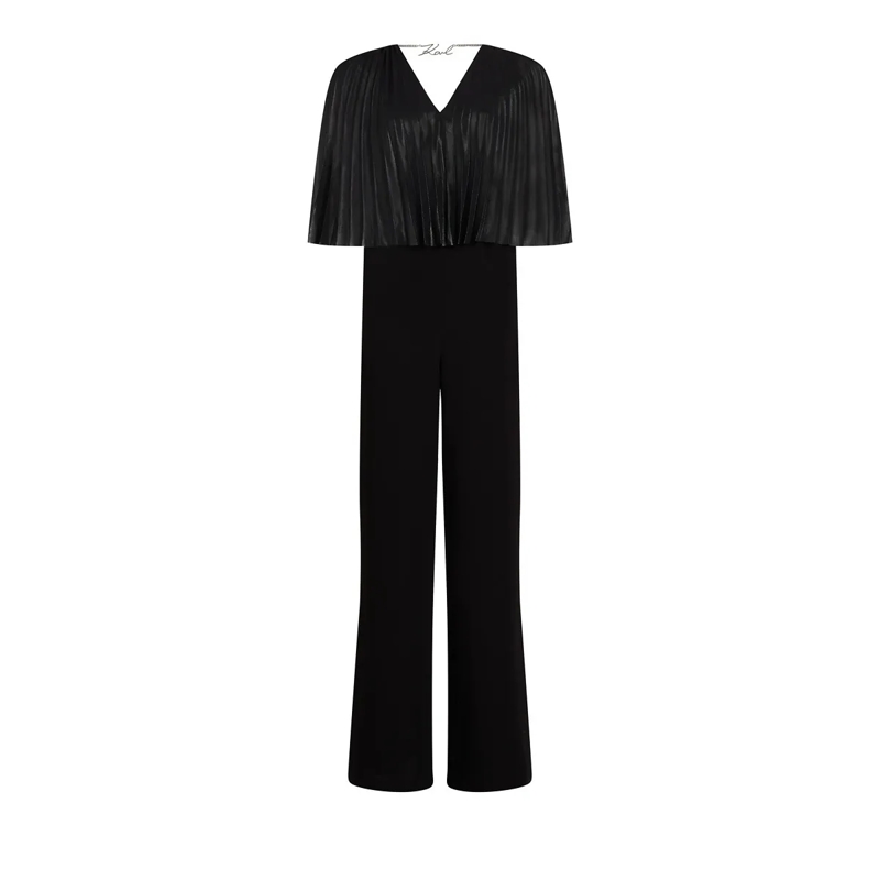 Karl Lagerfeld Jumpsuit JUMPSUIT MIT PLISSIERTEM CAPE schwarz