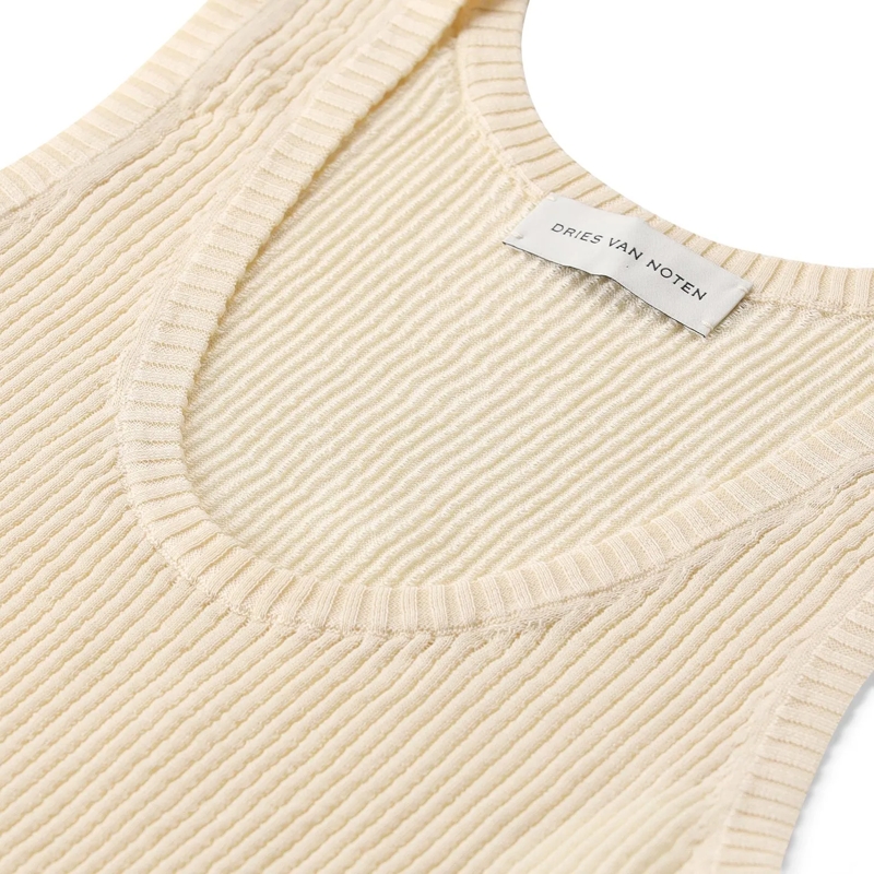Dries Van Noten Top Top Tova aus Baumwollstrick beige(Image 4)