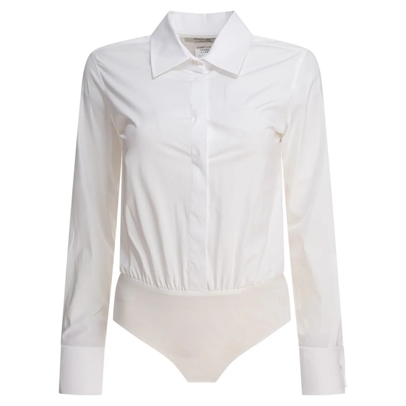 Max Mara  Slim Fit Chemisier Bodysuit White