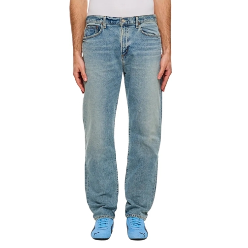 Agolde Jeans Faded Light Blue Wash Straight-Leg Curtis Jeans Blue