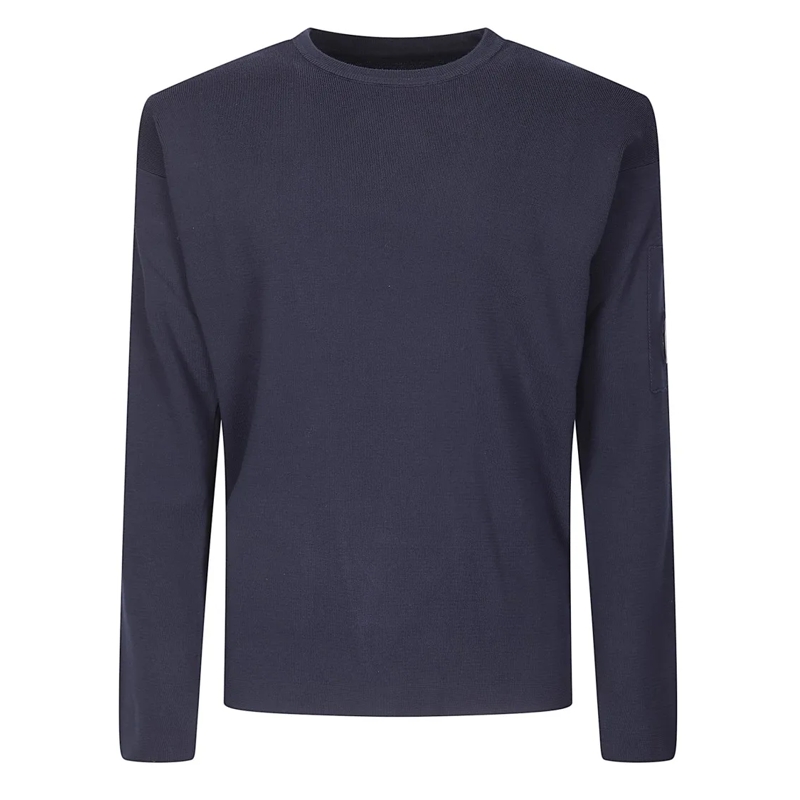 CP Company Trui Cotton Sea Island Crewneck Lens Sweater Black