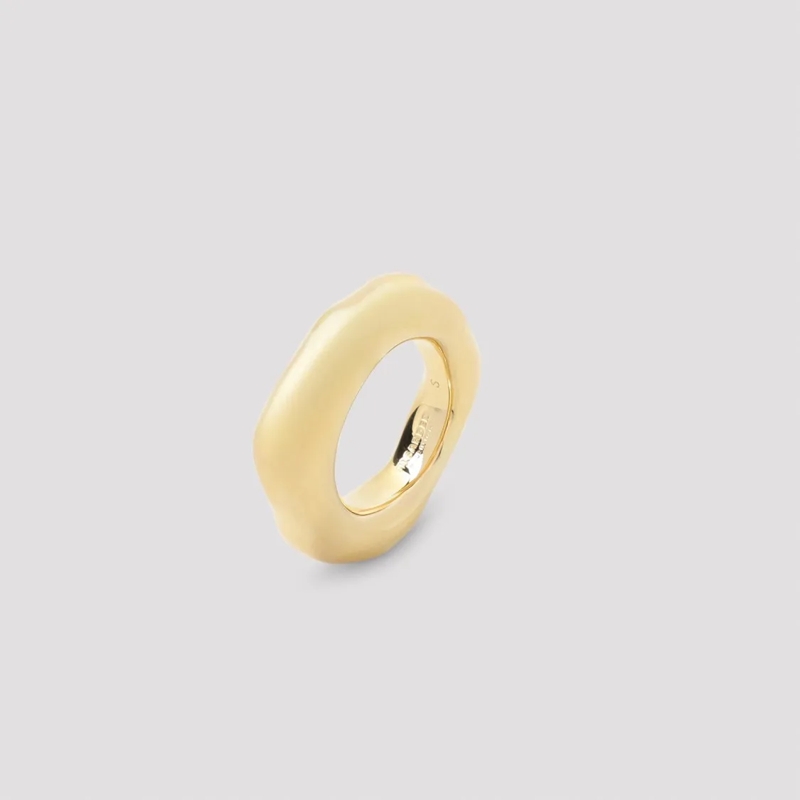 Jil Sander Ring Wavy-Shaped Polished Brass Ring Not Applicable