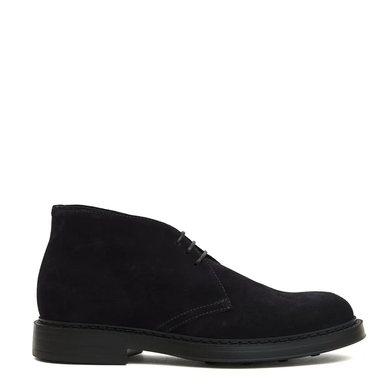 Doucal's Stiefel Suede Leather Ankle Boots With Minimalist Design Black