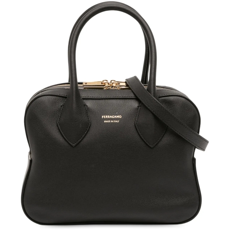 Salvatore Ferragamo Schultertasche Mini Leather Star Satchel schwarz