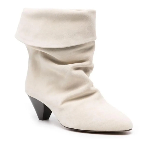 Isabel Marant Ryska 55Mm Suede Ankle Boots White White Stivale