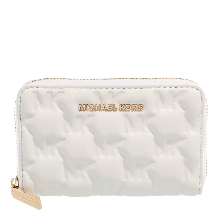 Michael Kors Jet Set Small Za Card Case Optic White Portafoglio