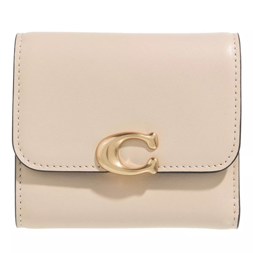 Coach Luxe Refined Calf Leather Bandit Wallet Ivory Tri-Fold Portemonnee