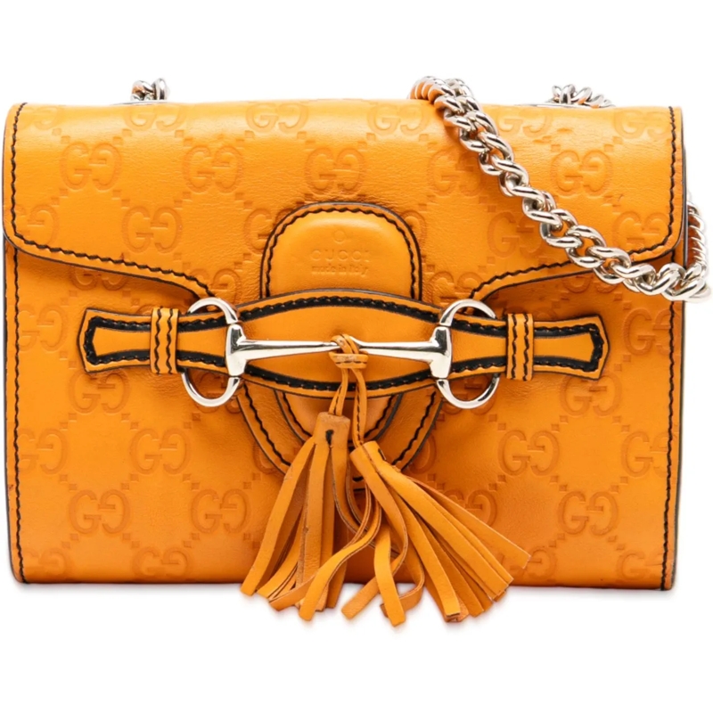 Gucci Schultertasche Mini Guccissima Emily Crossbody orange