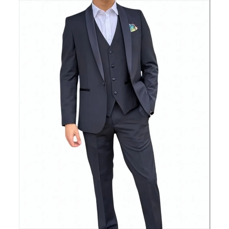 Bharnaba Combinaison de costume Tokyo Raso Tuxedo Suit With Peak Lapels Blue