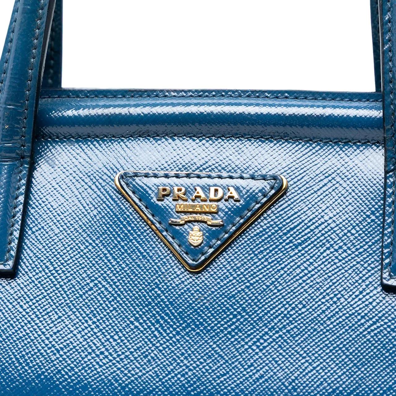 Thumbnail - Prada Hobo Bags - Saffiano Vernice Satchel - Gr. unisize - in Blau - für Damen