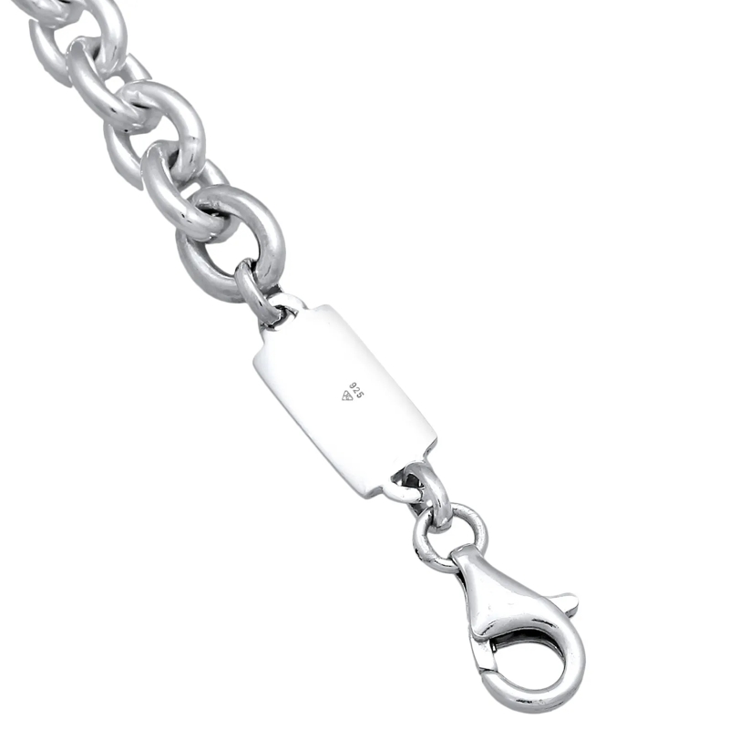 Kuzzoi Mittellange Halskette Halskette Rundanker Modern Elegant Unisex 925 Silb silber(Image 6)