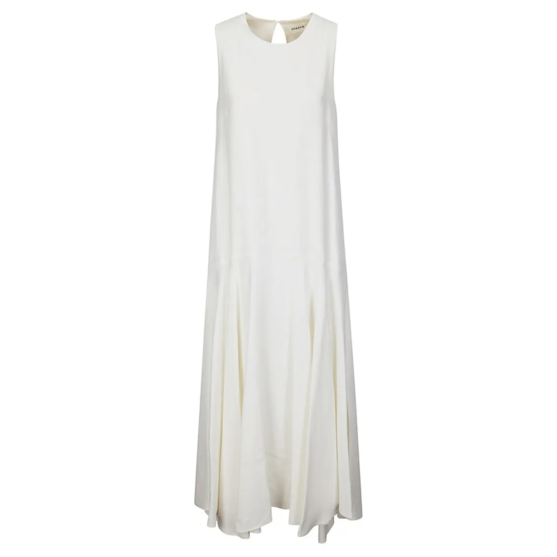 P.A.R.O.S.H.  Flowing Maxi Dress With Elegant Silhouette White