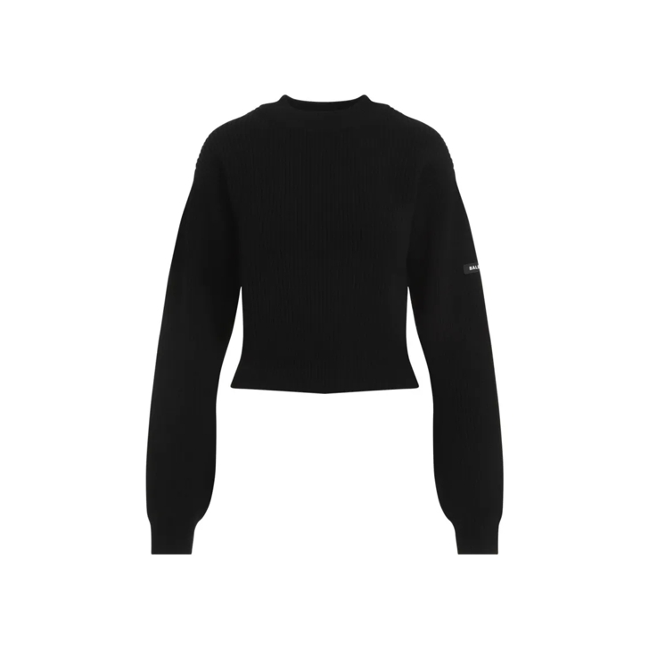 Cropped trui zwart sale