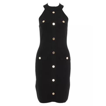 Michael Kors Black Sleeveless Minidress With Gold Hardware Black