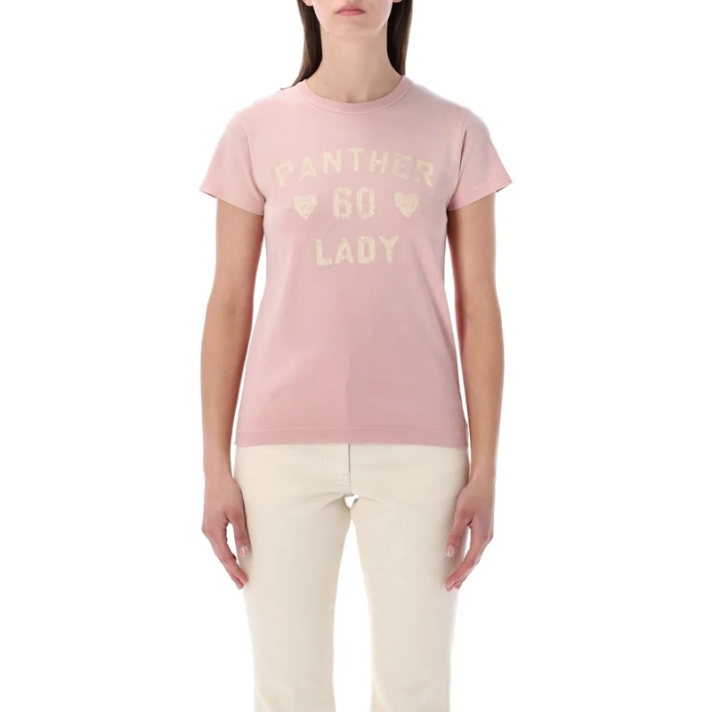 Valentino Garavani T-Shirt Panther Lady Cotton T-Shirt Neutrals