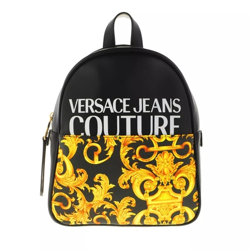 Versace Jeans Couture Backpack Leather Black Gold Sac à dos