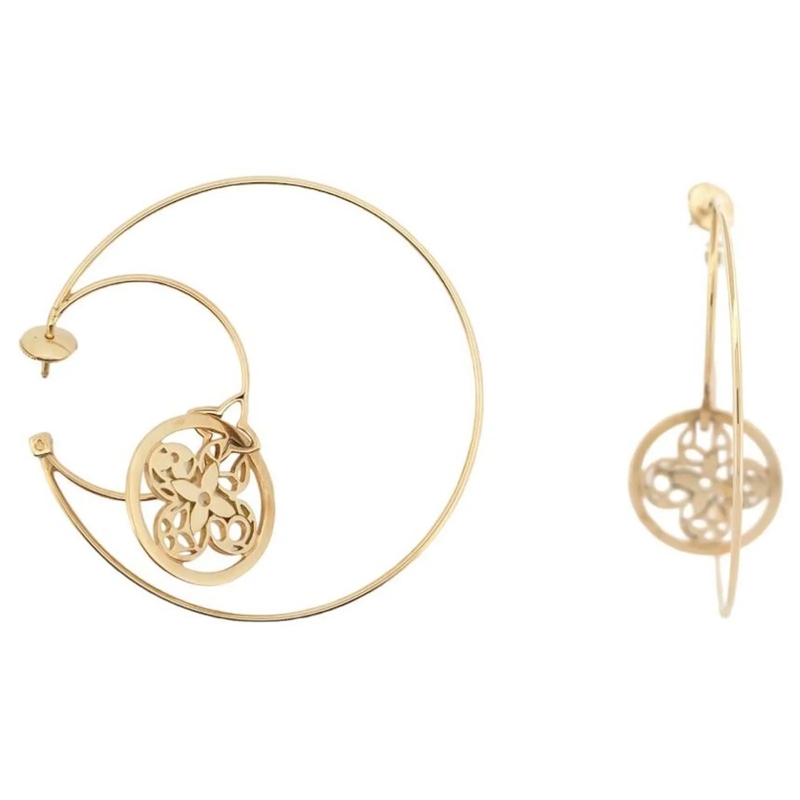 Louis Vuitton Ohrstecker NEUE GOLDENE HOOP-OHRRINGE LOUIS VUITTON MIT MONOG gold