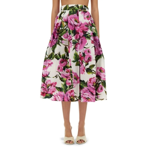Dolce&Gabbana Midi-Röcke Peony Print Long Skirt Pink
