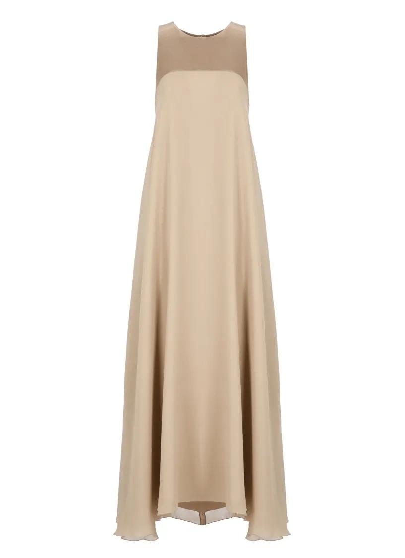 Thumbnail - Antonelli - Light Brown Silk Dress - Größe 44 - braun