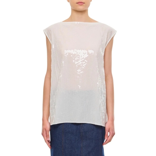 Junya Watanabe Top Embroidered Sequins Top White