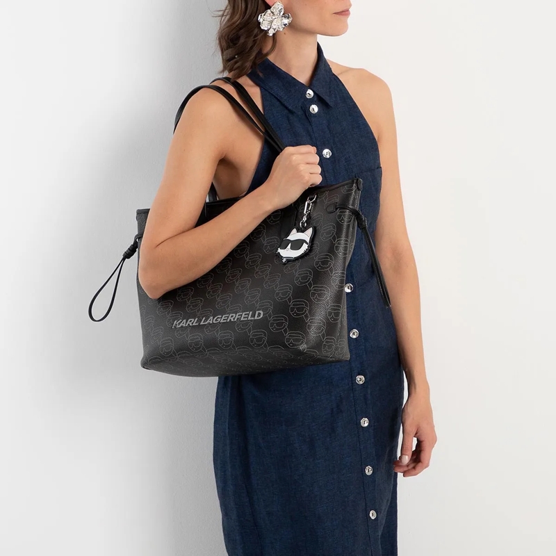 Karl Lagerfeld Shopper Ikon  Mono Cc Lg Tote Nft Aop Black(Image 2)